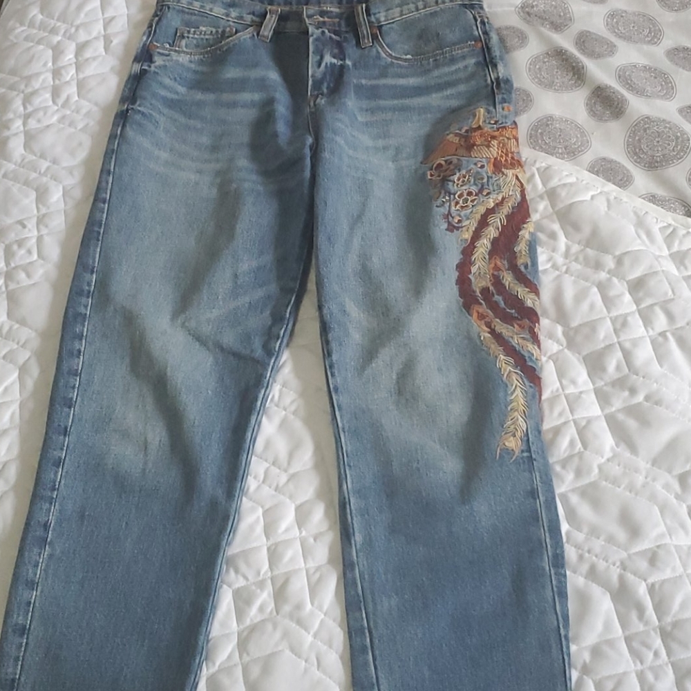 Embroidered denim